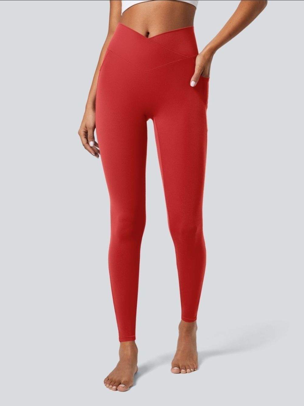 Halara Crossover Pocket Plain Leggings